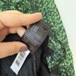 Thumbnail for Bash blouse, size XS, puff-sleeved, green and black