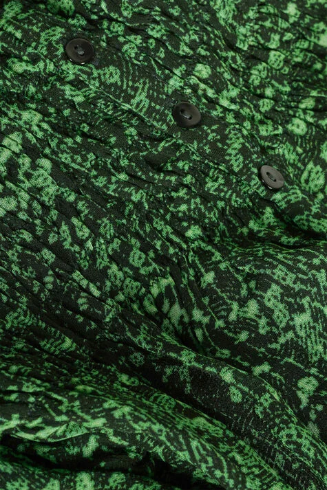 Image for Bash blouse, size XS, puff-sleeved, green and black