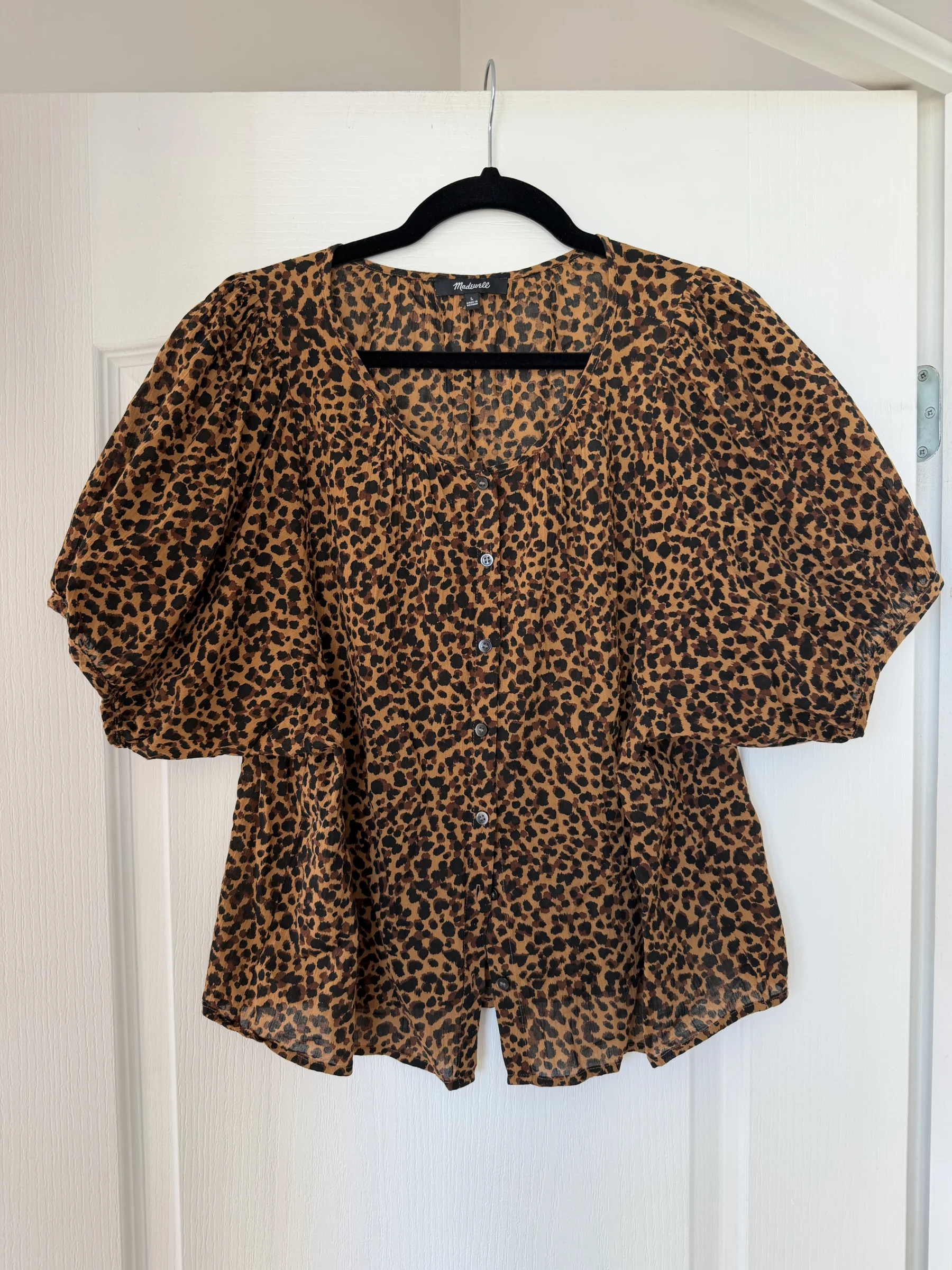 Madewell blouse, size L, brown leopard print Madewell seconde main