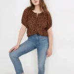 Thumbnail for Blouse Madewell taille L léopard marron