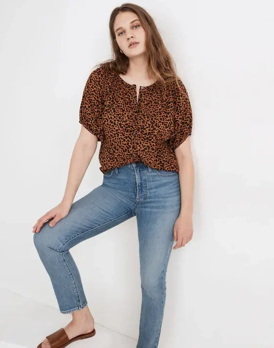 Image for Blouse Madewell taille L léopard marron
