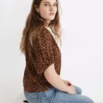 Thumbnail for Blouse Madewell taille L léopard marron