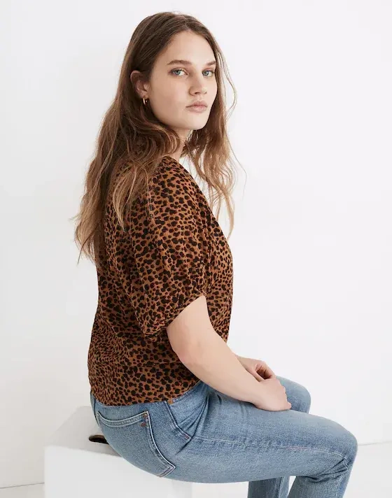 Image for Blouse Madewell taille L léopard marron