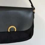 Thumbnail for Sac à main Caroll noir à détail doré