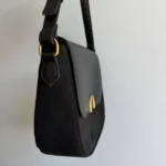 Thumbnail for Sac à main Caroll noir à détail doré