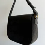 Thumbnail for Sac à main Caroll noir à détail doré