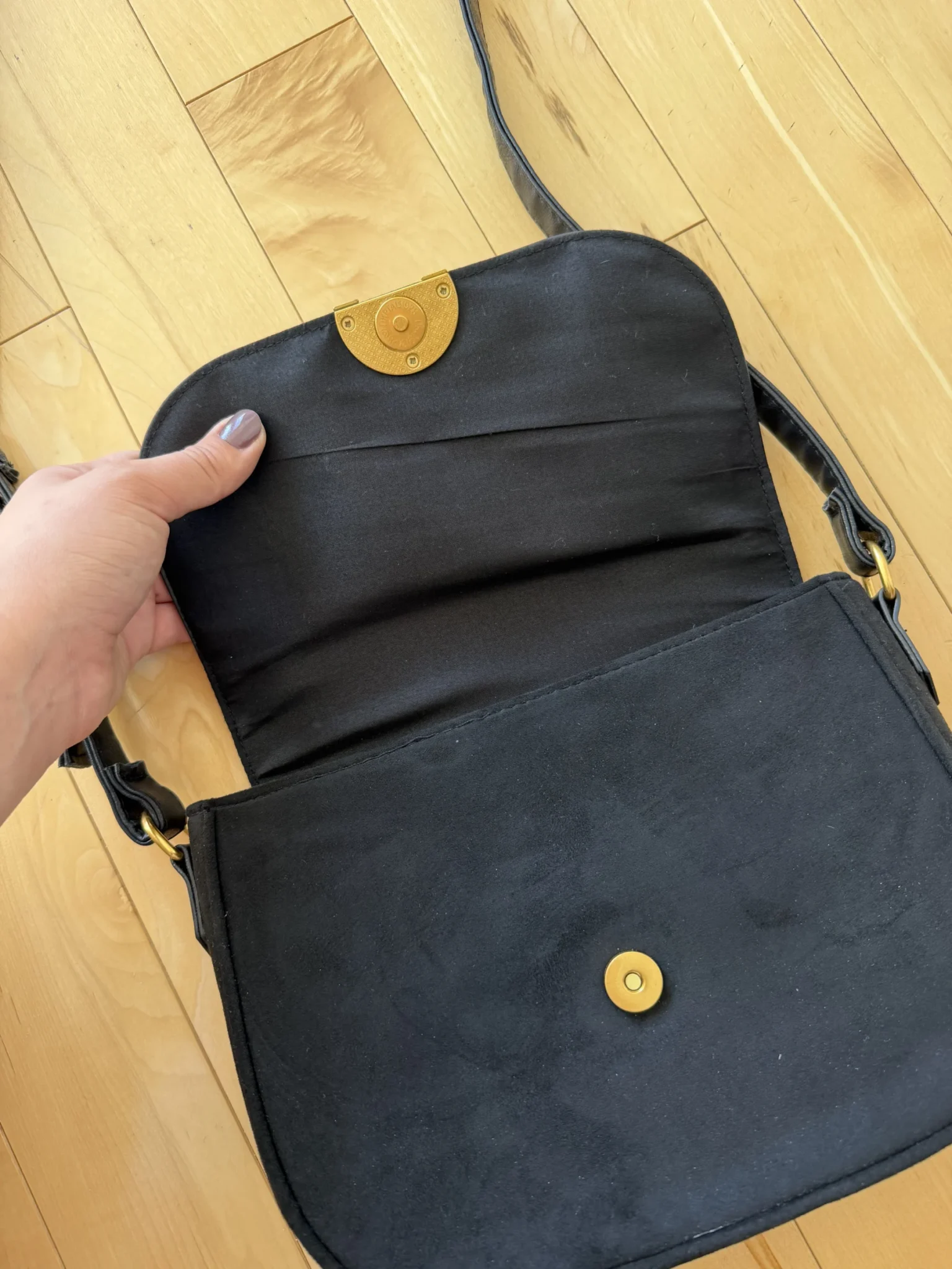 Image for Sac à main Caroll noir à détail doré