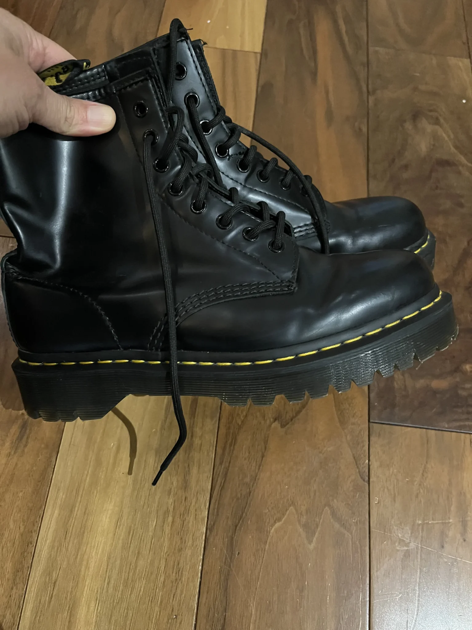 Image for DOC MARTENS 1460 BEX SMOOTH LEATHER PLATFORM BOOTS TAILLE 41