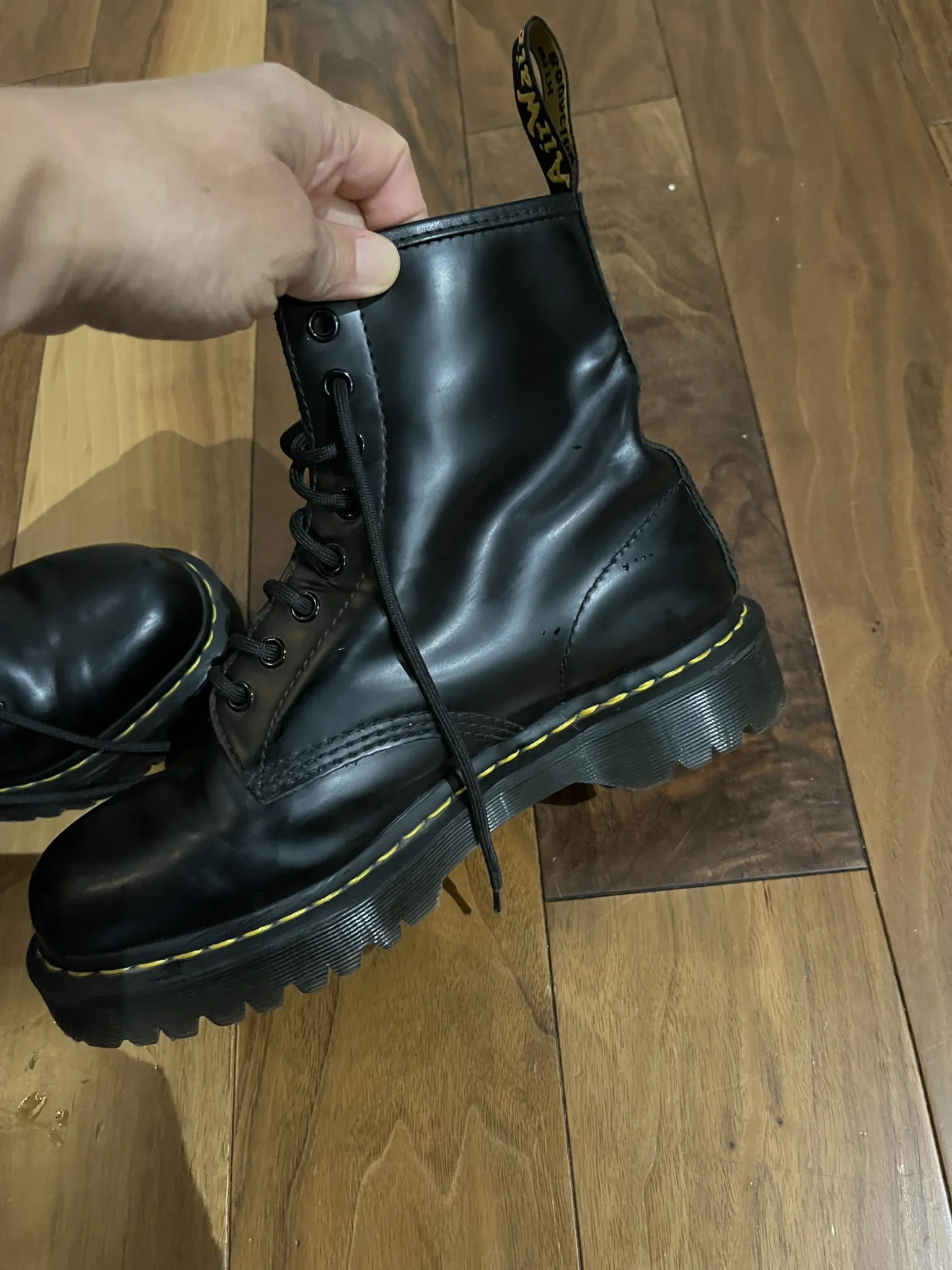 Image for DOC MARTENS 1460 BEX SMOOTH LEATHER PLATFORM BOOTS TAILLE 41