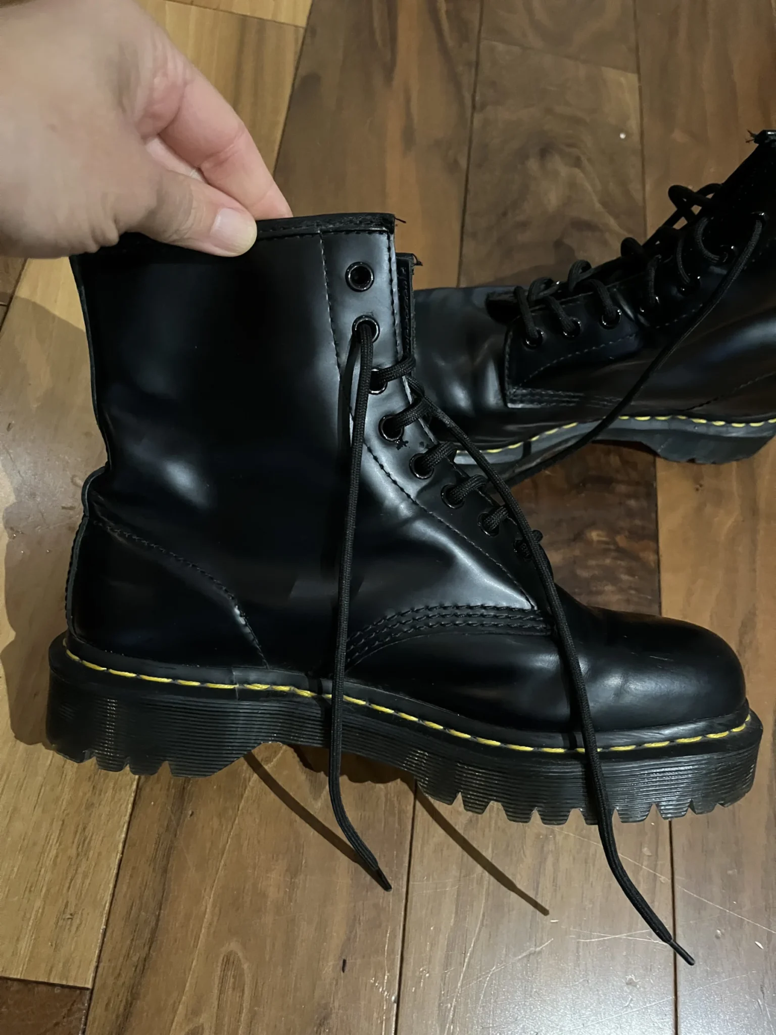 Image for DOC MARTENS 1460 BEX SMOOTH LEATHER PLATFORM BOOTS TAILLE 41