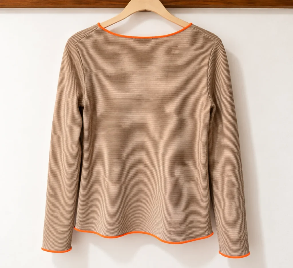 Image for ✨ MARC AUREL | Textured jumper with neon orange accents | XS (34)