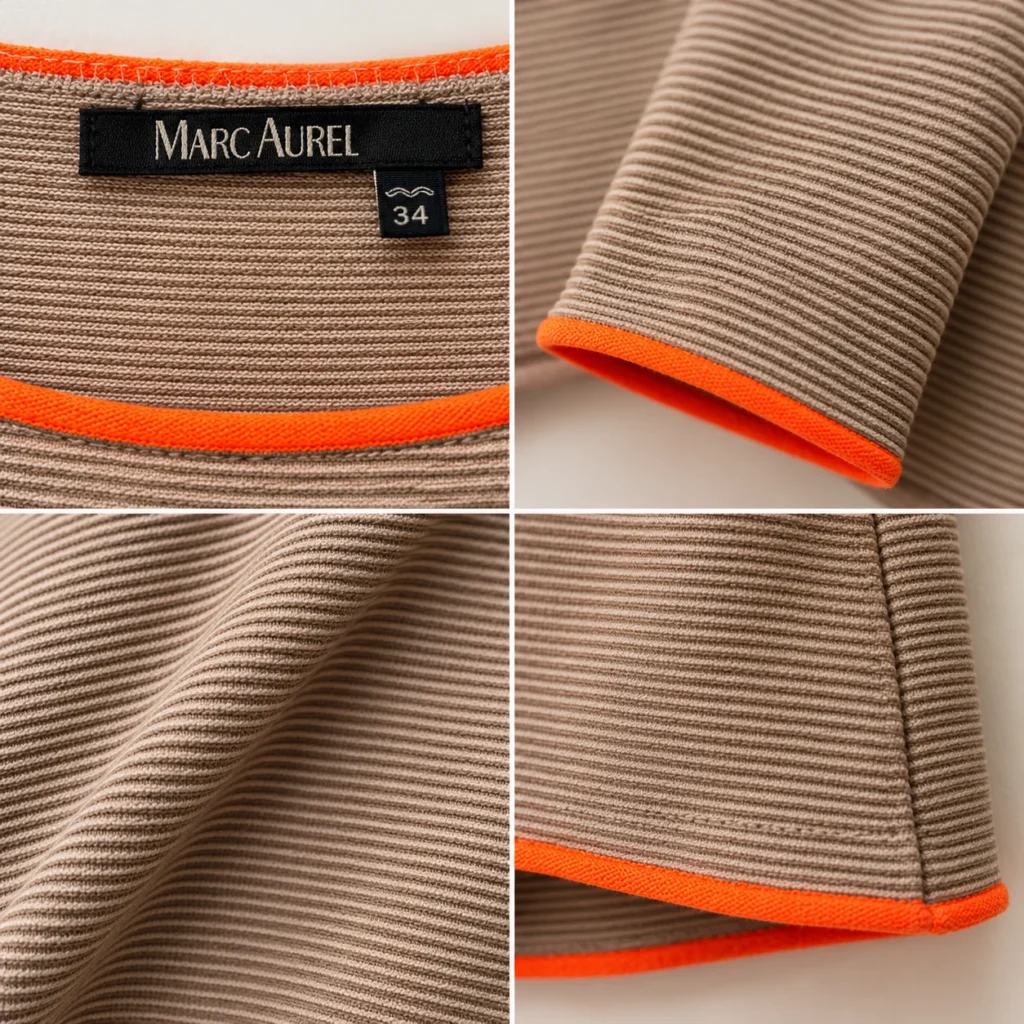 Image for ✨ MARC AUREL | Textured jumper with neon orange accents | XS (34)