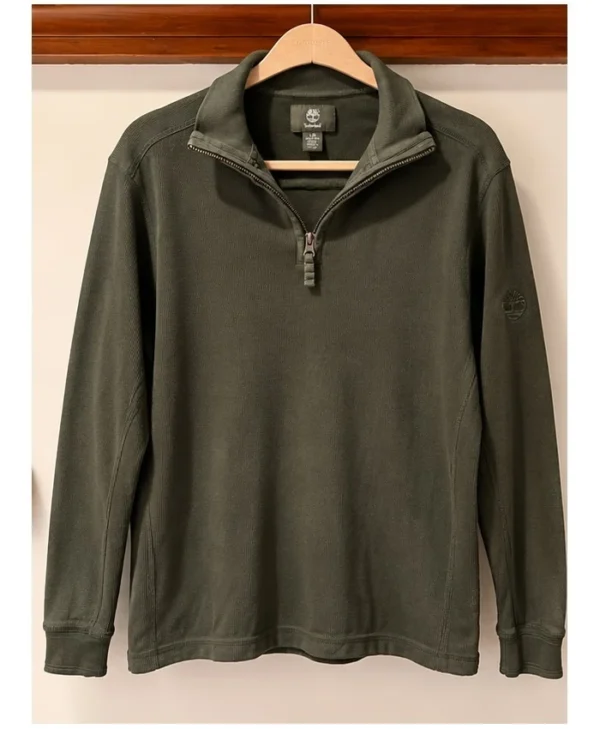Featured image for Timberland | Ribbed jumper with zip-up collar – Regular Fit – L