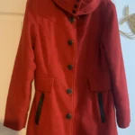 Thumbnail for Manteau vintage mi-long d'automne/hiver rouge San Francisco (Taille M)
