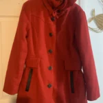 Thumbnail for Manteau vintage mi-long d'automne/hiver rouge San Francisco (Taille M)