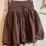 Featured thumbnail for Handmade chocolate-coloured ruffled skirt for girls, size 8, vintage