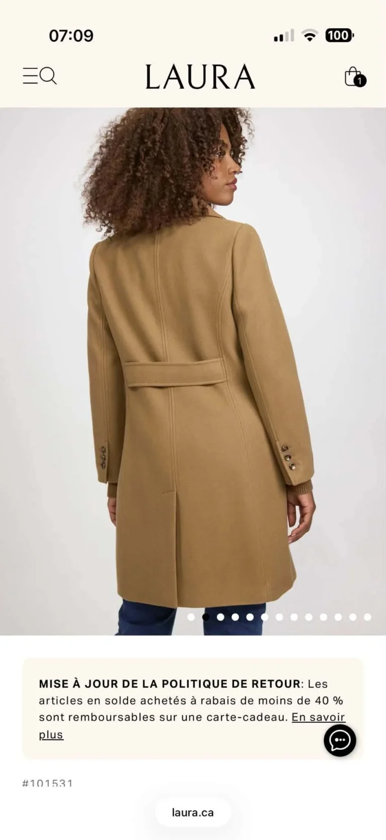 Image for Manteau en mélange de laine