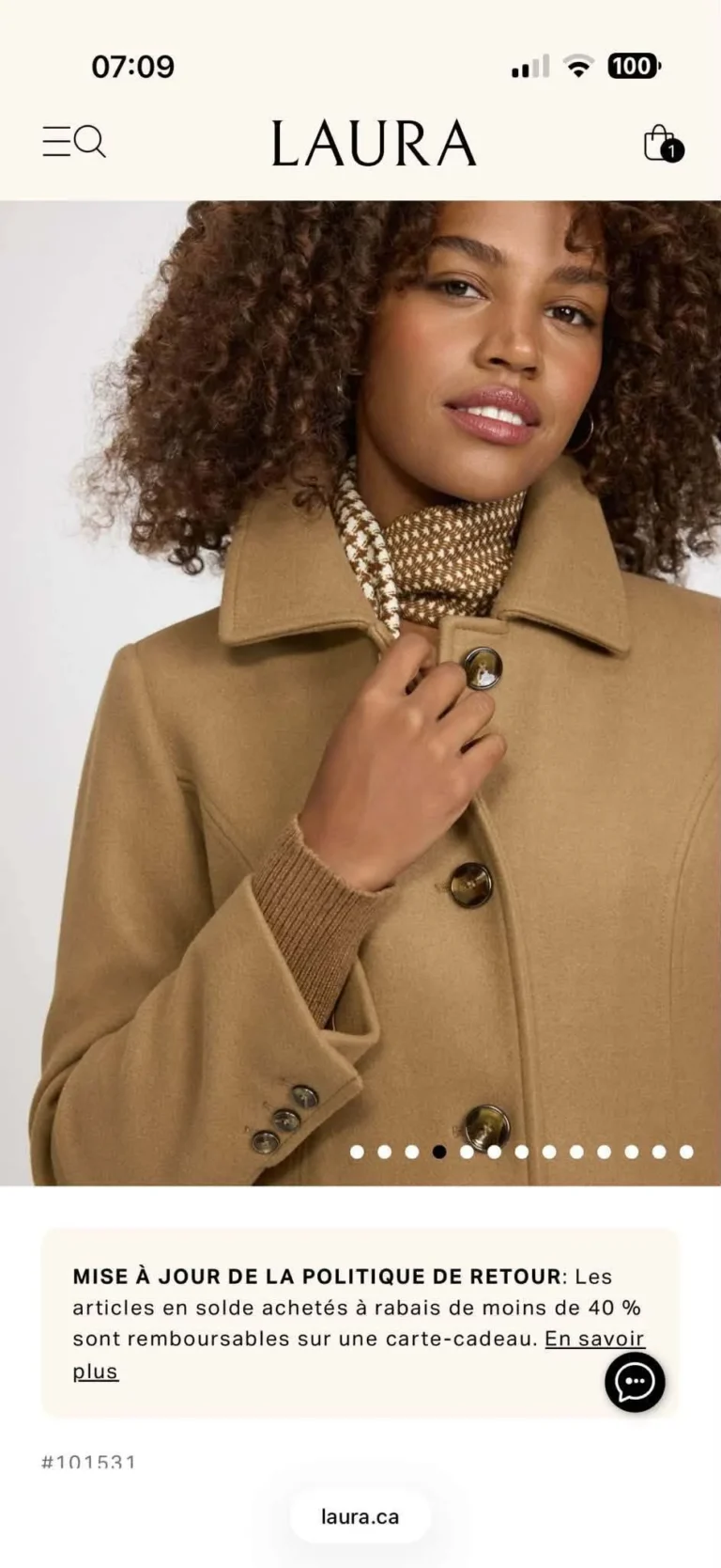 Image for Manteau en mélange de laine