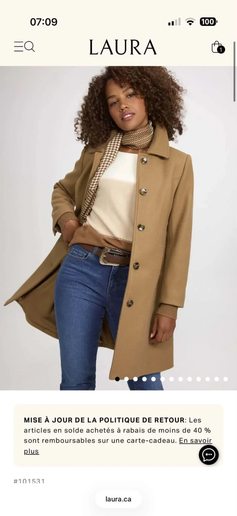 Image for Manteau en mélange de laine