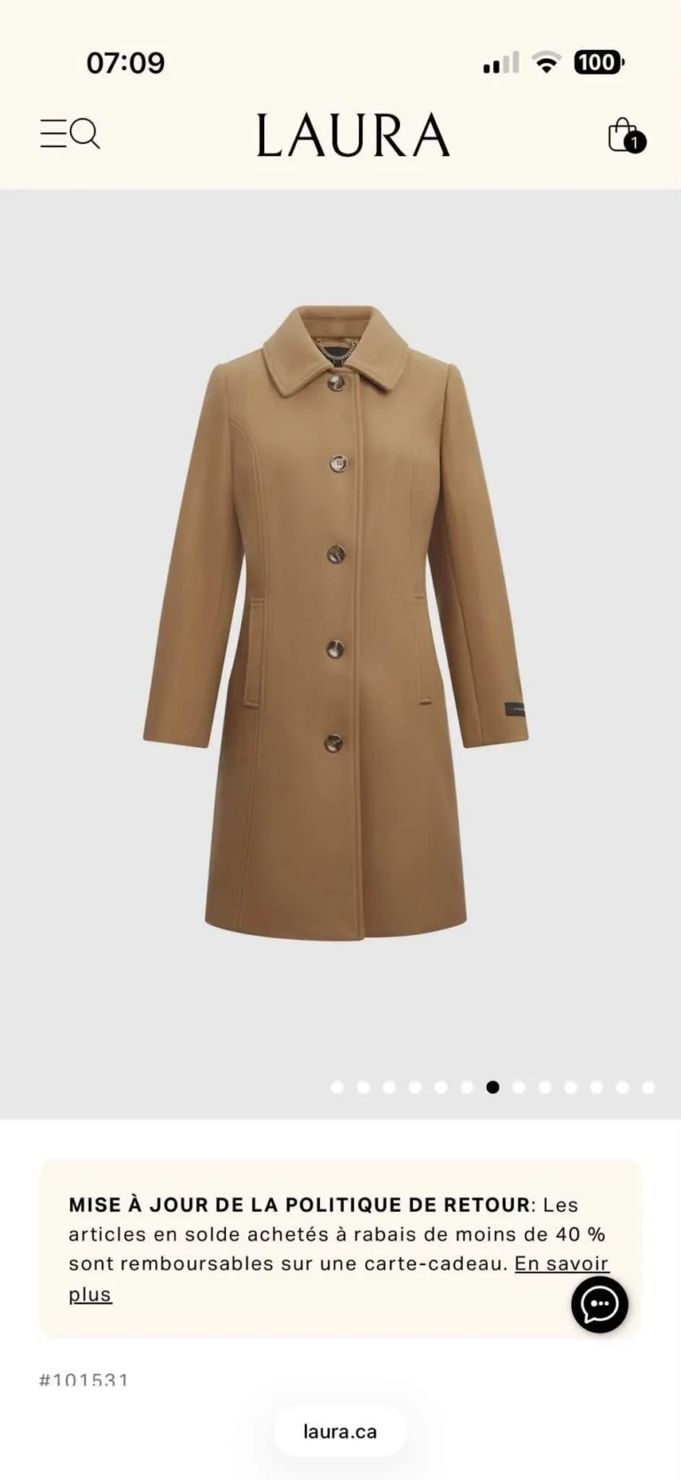 Image for Manteau en mélange de laine