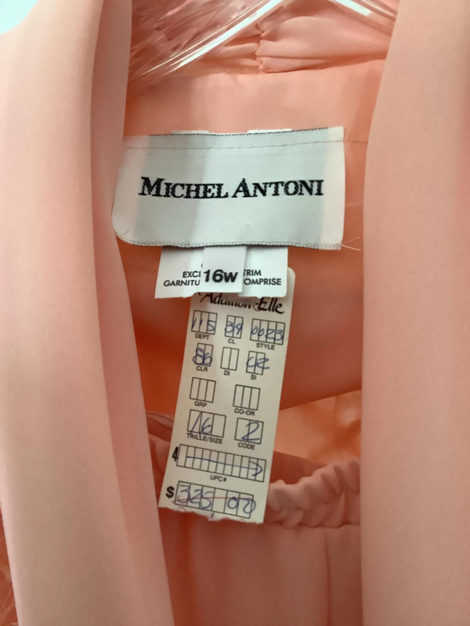 Image for Chic peach-pink jacket and skirt set, for cocktail parties, weddings and Christmas – Michel Antoni