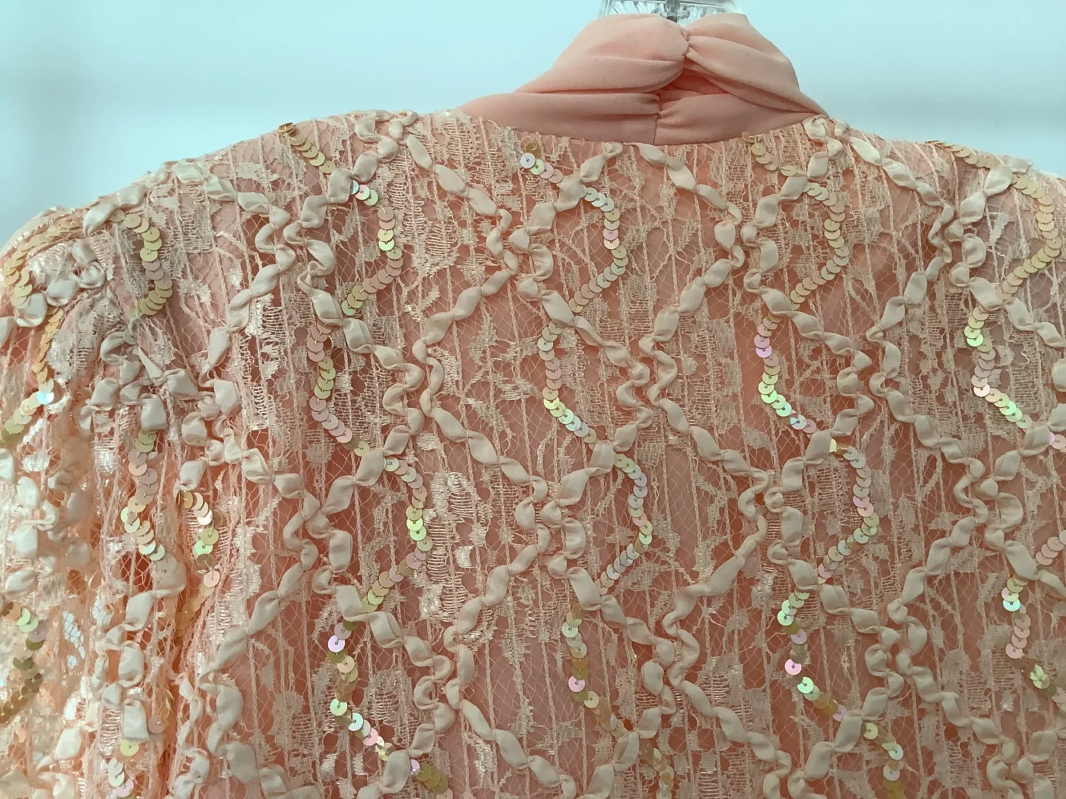 Image for Chic peach-pink jacket and skirt set, for cocktail parties, weddings and Christmas – Michel Antoni