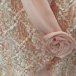 Thumbnail for Chic peach-pink jacket and skirt set, for cocktail parties, weddings and Christmas – Michel Antoni