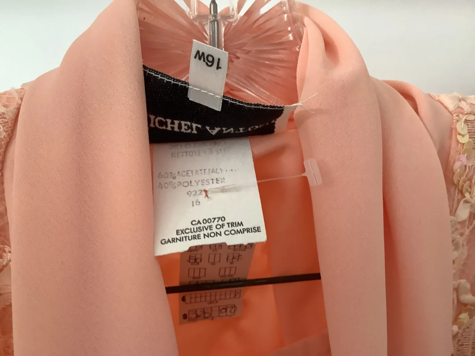 Image for Chic peach-pink jacket and skirt set, for cocktail parties, weddings and Christmas – Michel Antoni