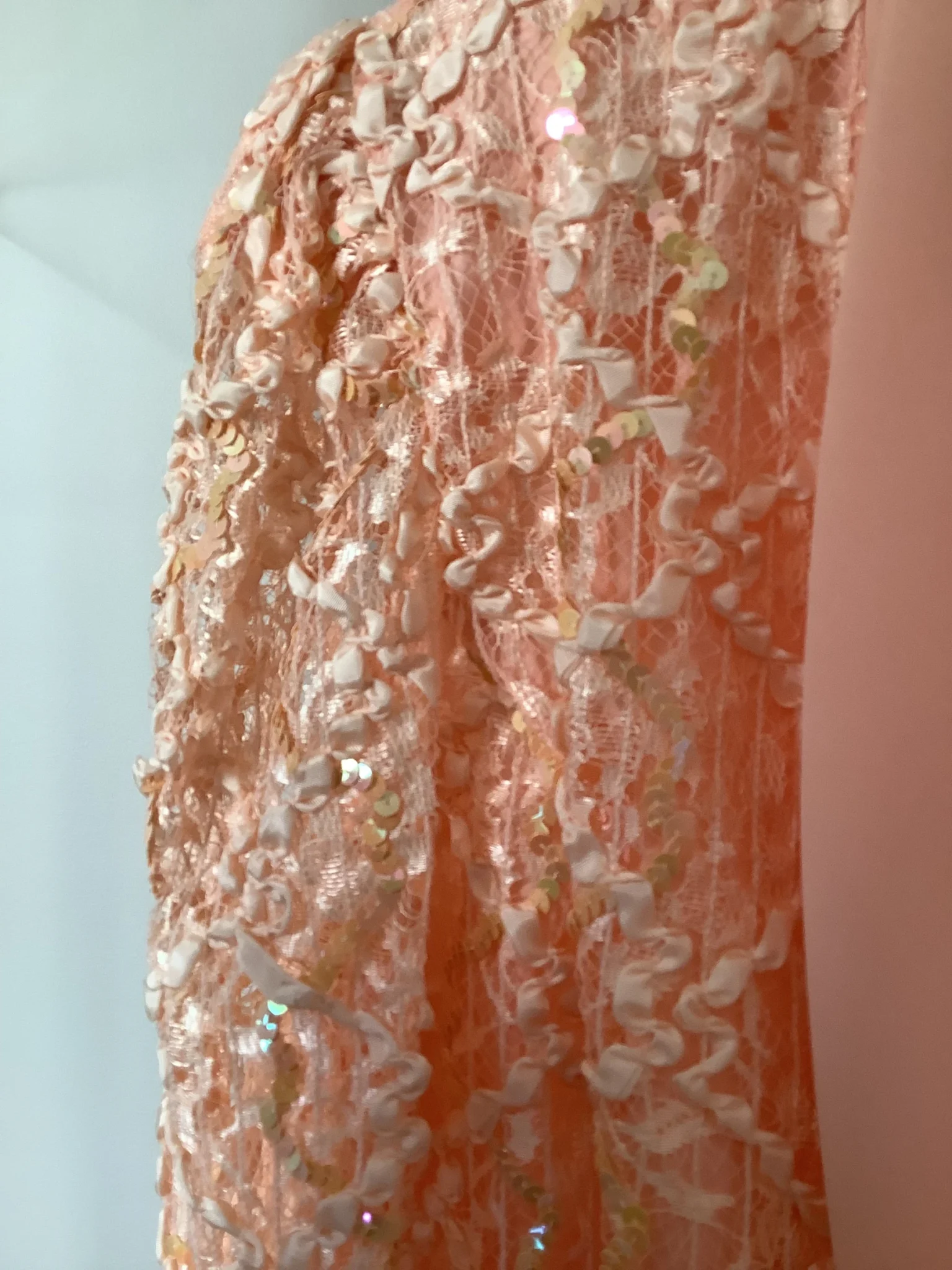 Image for Chic peach-pink jacket and skirt set, for cocktail parties, weddings and Christmas – Michel Antoni