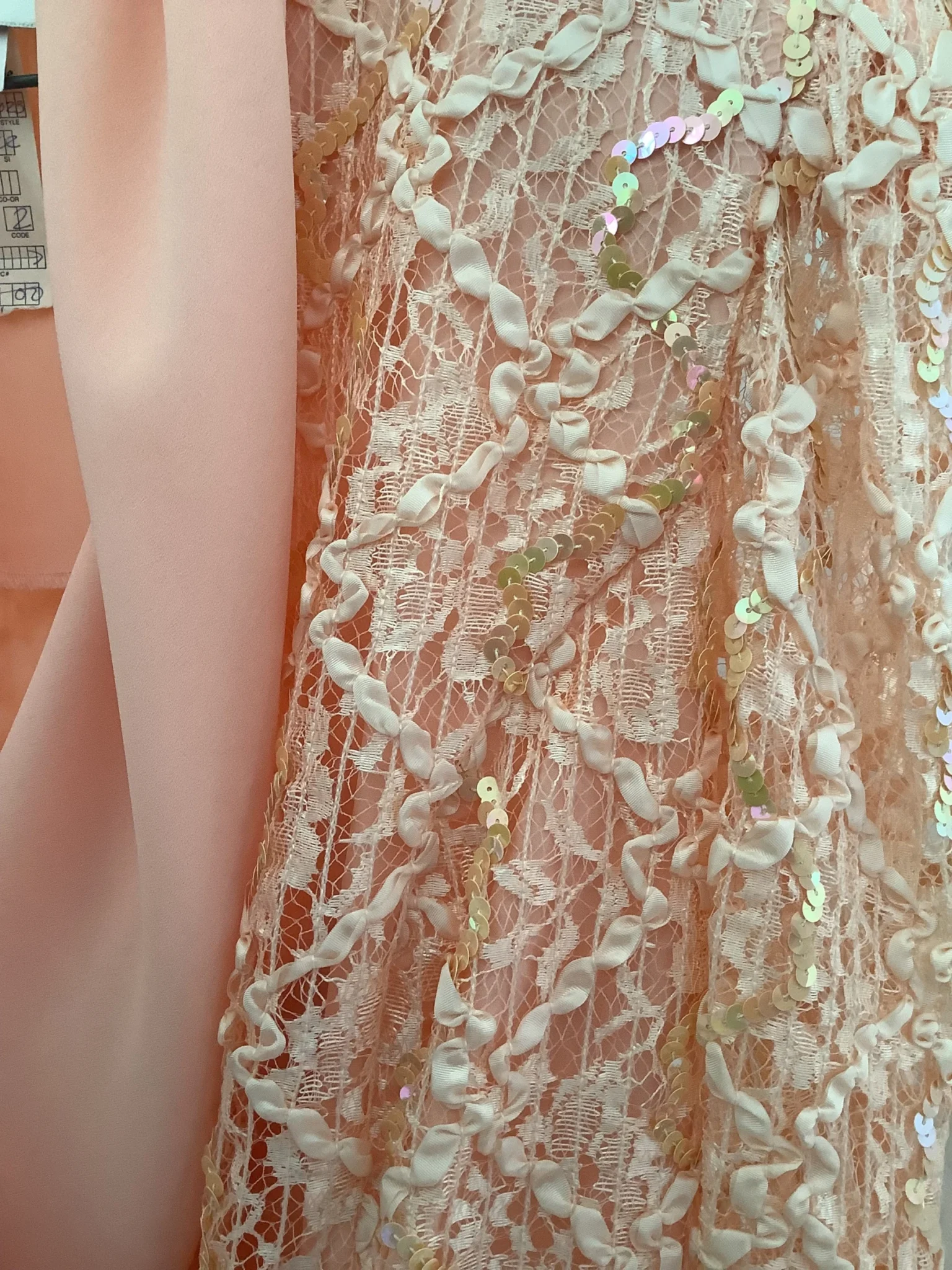 Image for Chic peach-pink jacket and skirt set, for cocktail parties, weddings and Christmas – Michel Antoni