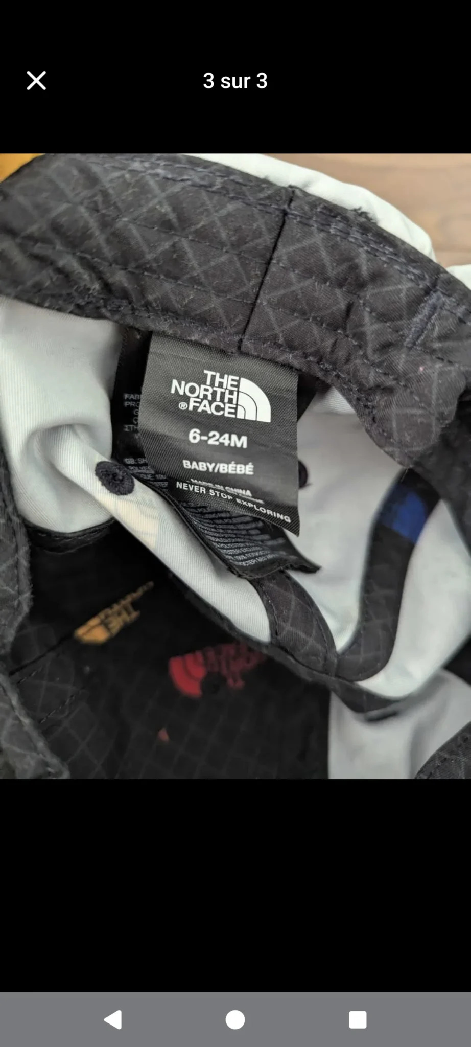 Image for North Face cap, ages 6 to 24 months