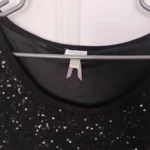 Thumbnail for Dynamite Black Sequin Short Sleeve Scoop Neck Top