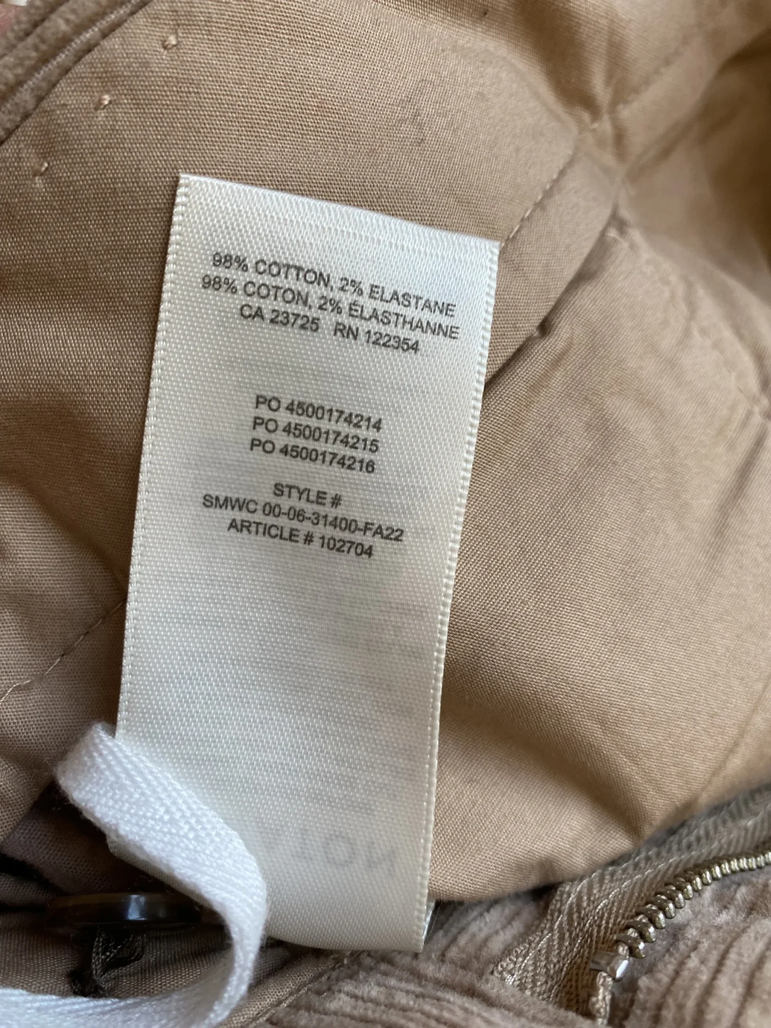 Image for Aritzia corduroy trousers
