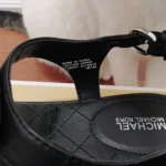 Thumbnail for Michael Kors Black Quilted T-Strap Sandals with Silver Hardware