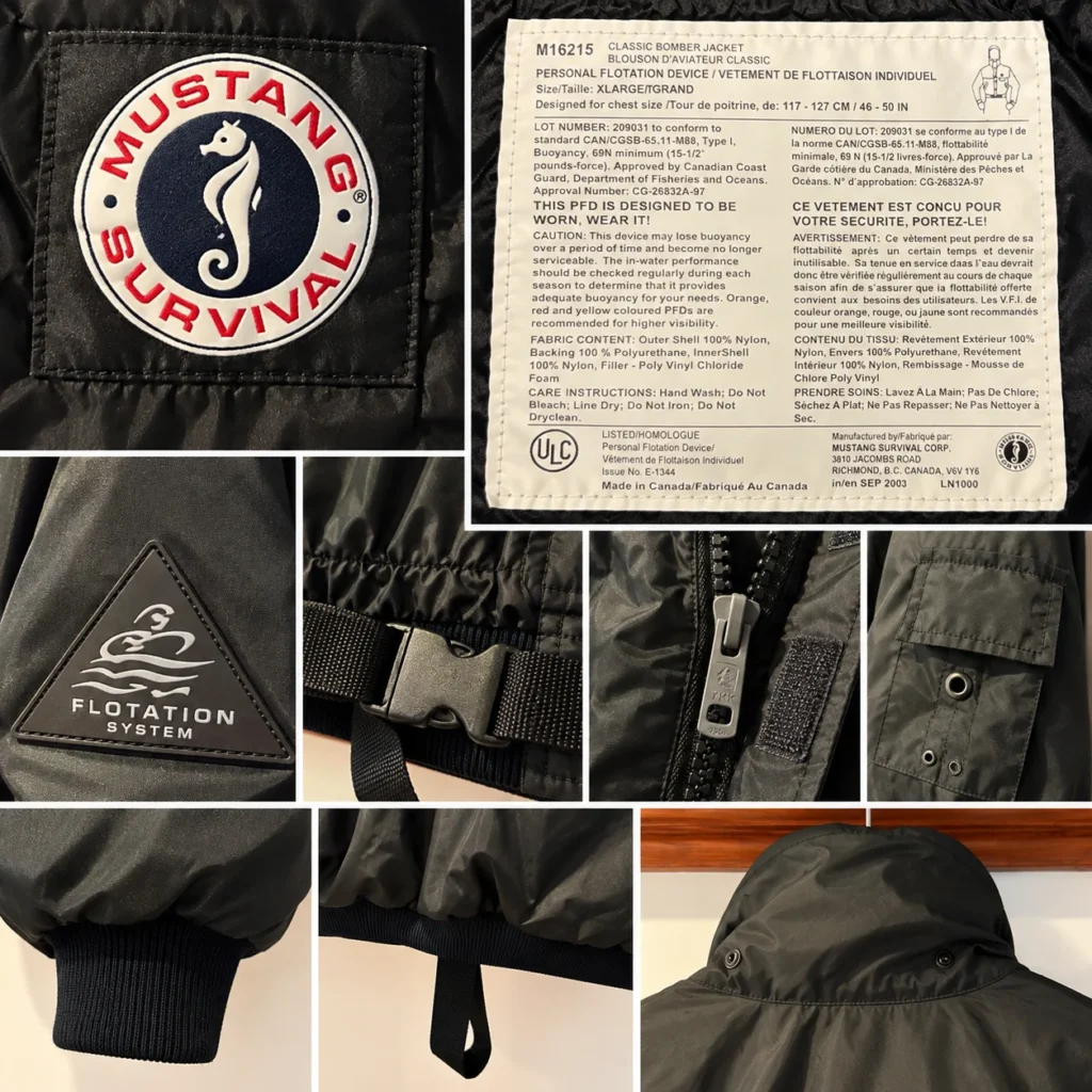 Image for Mustang Survival – Vintage bomber jacket 2003 | XL | Made in Canada