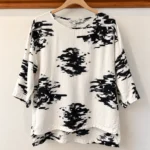 Featured thumbnail for Part Two | Blouse fluide à imprimé abstrait noir et blanc