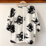 Thumbnail for Part Two | Blouse fluide à imprimé abstrait noir et blanc