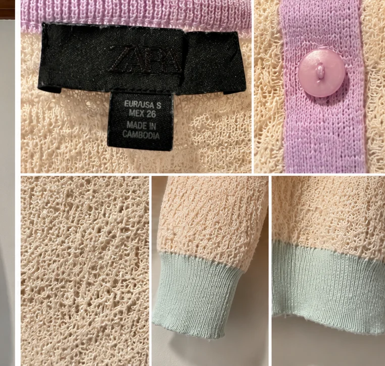 Image for 💜 Cardigan ZARA – Maille texturée & couleurs pastel | Taille S