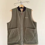 Featured thumbnail for Veste Utilitaire Réversible Verte et Beige Hooké en Sherpa et Canevas Homme Medium
