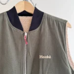 Thumbnail for Veste Utilitaire Réversible Verte et Beige Hooké en Sherpa et Canevas Homme Medium