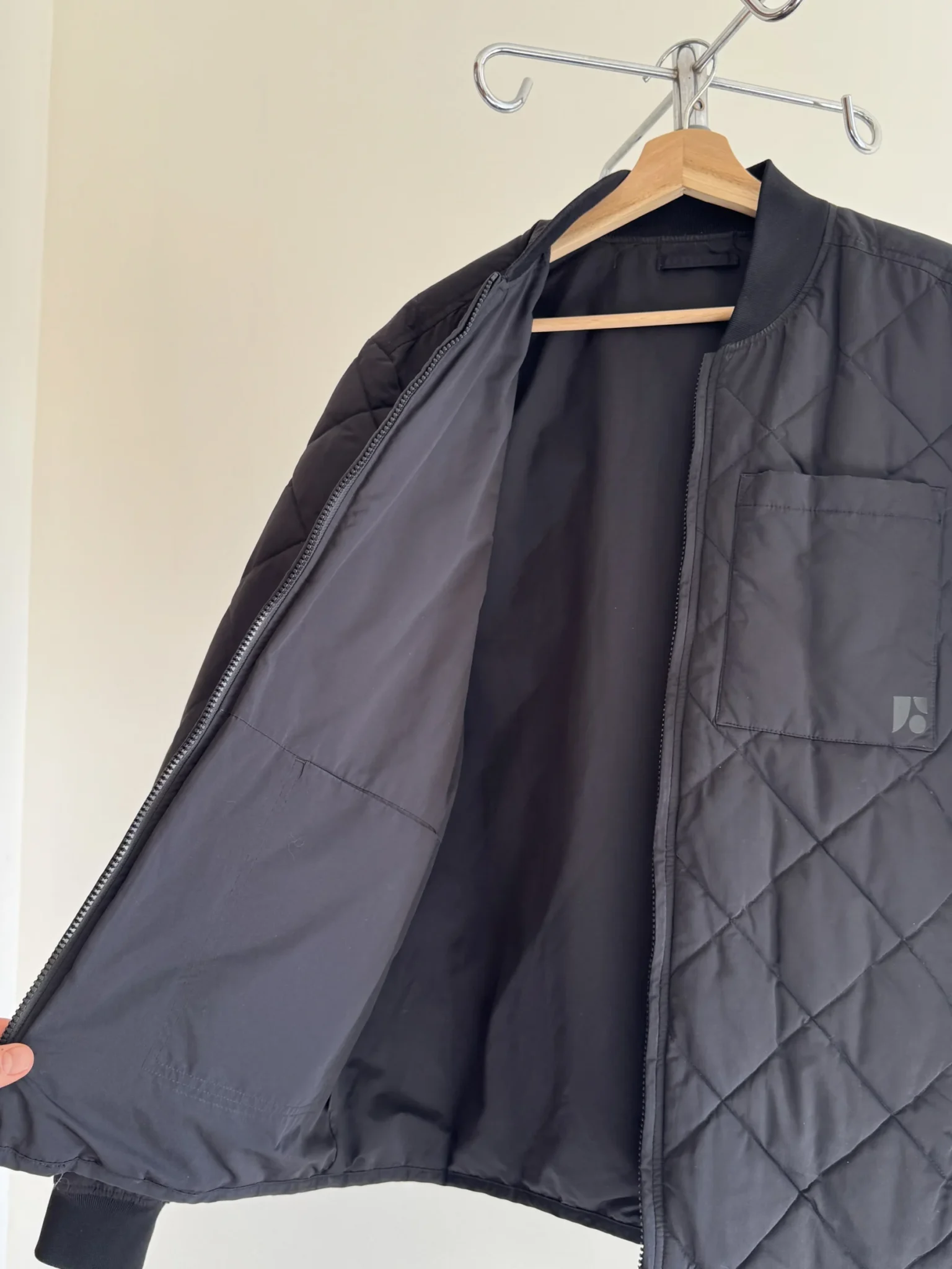 Image for Veste Bomber Réversible Matelassée ou Lisse Noire Frank and Oak Skyline Homme Medium