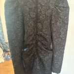 Thumbnail for Robe courte drapée GANNI en jacquard noir - NEUVE (Jamais portée)
