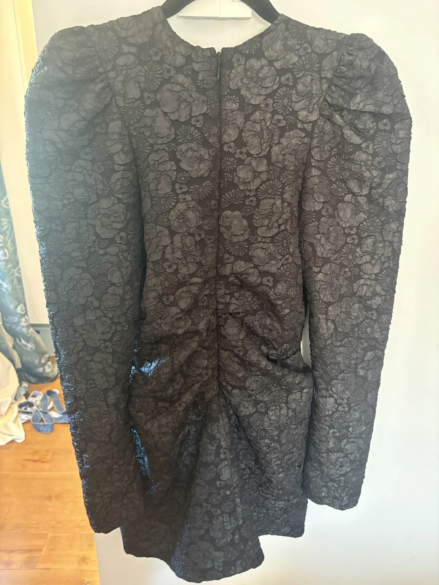 Image for Robe courte drapée GANNI en jacquard noir - NEUVE (Jamais portée)