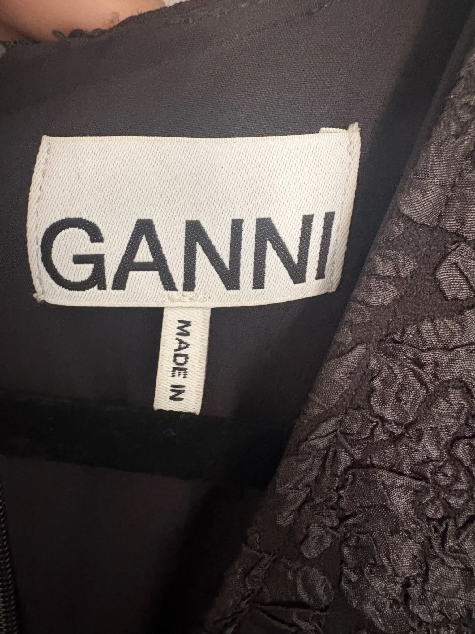Image for Robe courte drapée GANNI en jacquard noir - NEUVE (Jamais portée)