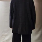 Thumbnail for Veste mi-saison motif tartan foncé