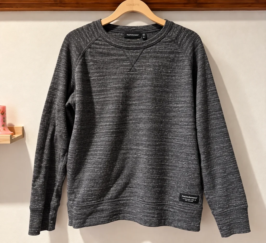 Featured image for Peak Performance – Chandail 100 % coton gris charcoal chiné – M