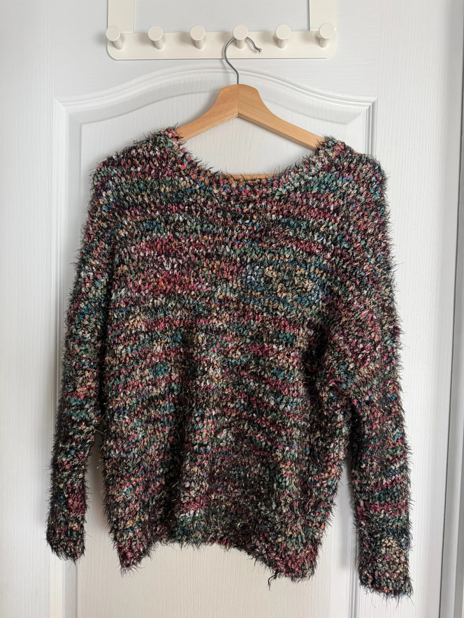 Featured image for Colourful, fluffy jumper