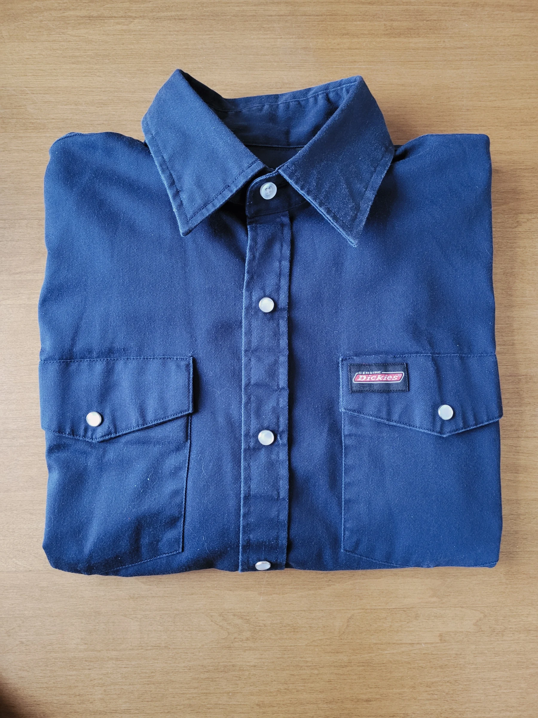 Dickies Chemise de travail à boutons pression  – Bleu marine – Medium *Autre seconde main