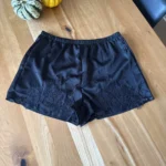 Featured thumbnail for Black satin shorts with lace