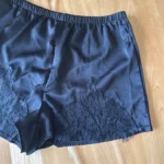 Thumbnail for Black satin shorts with lace